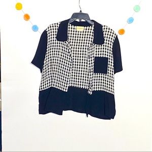 Jaclyn Smith Vintage Gingham Collared Blouse